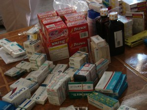 Some of the medical supplies donated by our team and others for the medical ministries out of the Reformed Baptist church in Santiago, DR