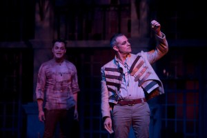 Photo by USC.  Richard Willis (right) as Claudius with Laertes. 